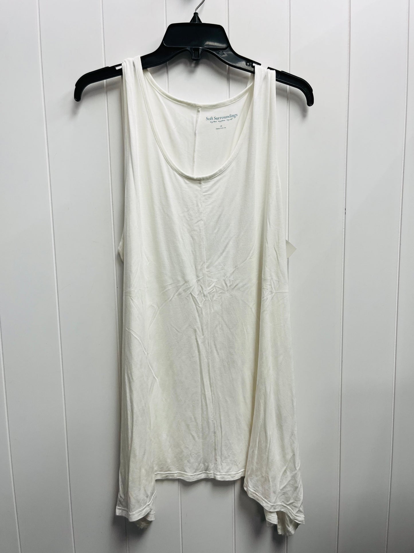 Top Sleeveless Basic By Soft Surroundings In White, Size: 1x