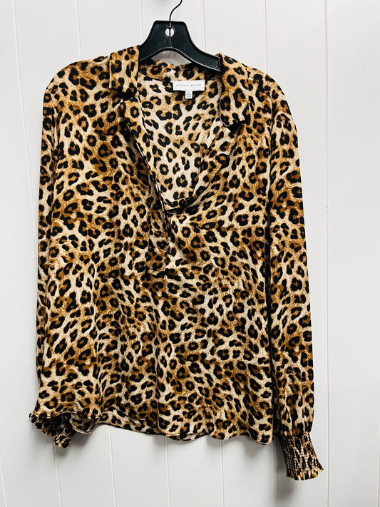 Top Long Sleeve By Gibson And Latimer In Animal Print, Size: Xl