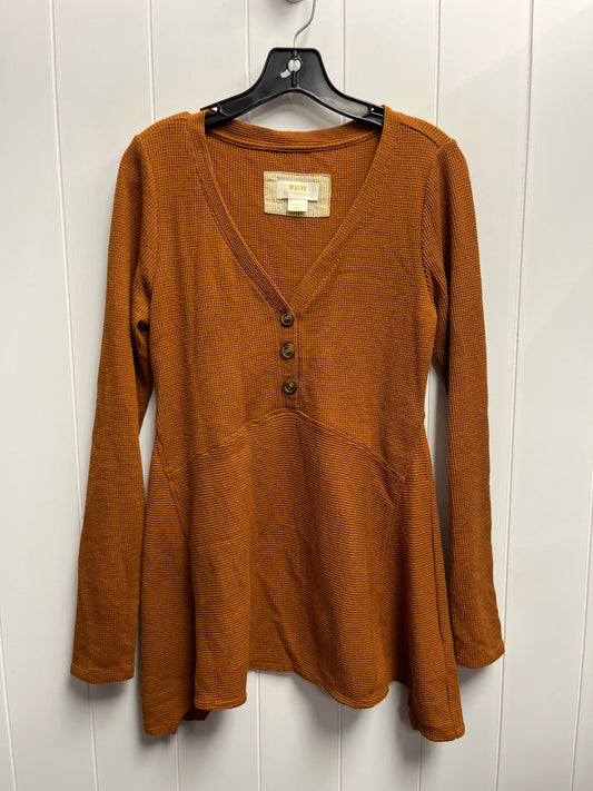 Top Long Sleeve By Maeve In Orange, Size: Xs