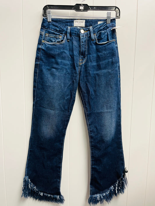 Jeans Flared By Frame In Blue Denim, Size: 4