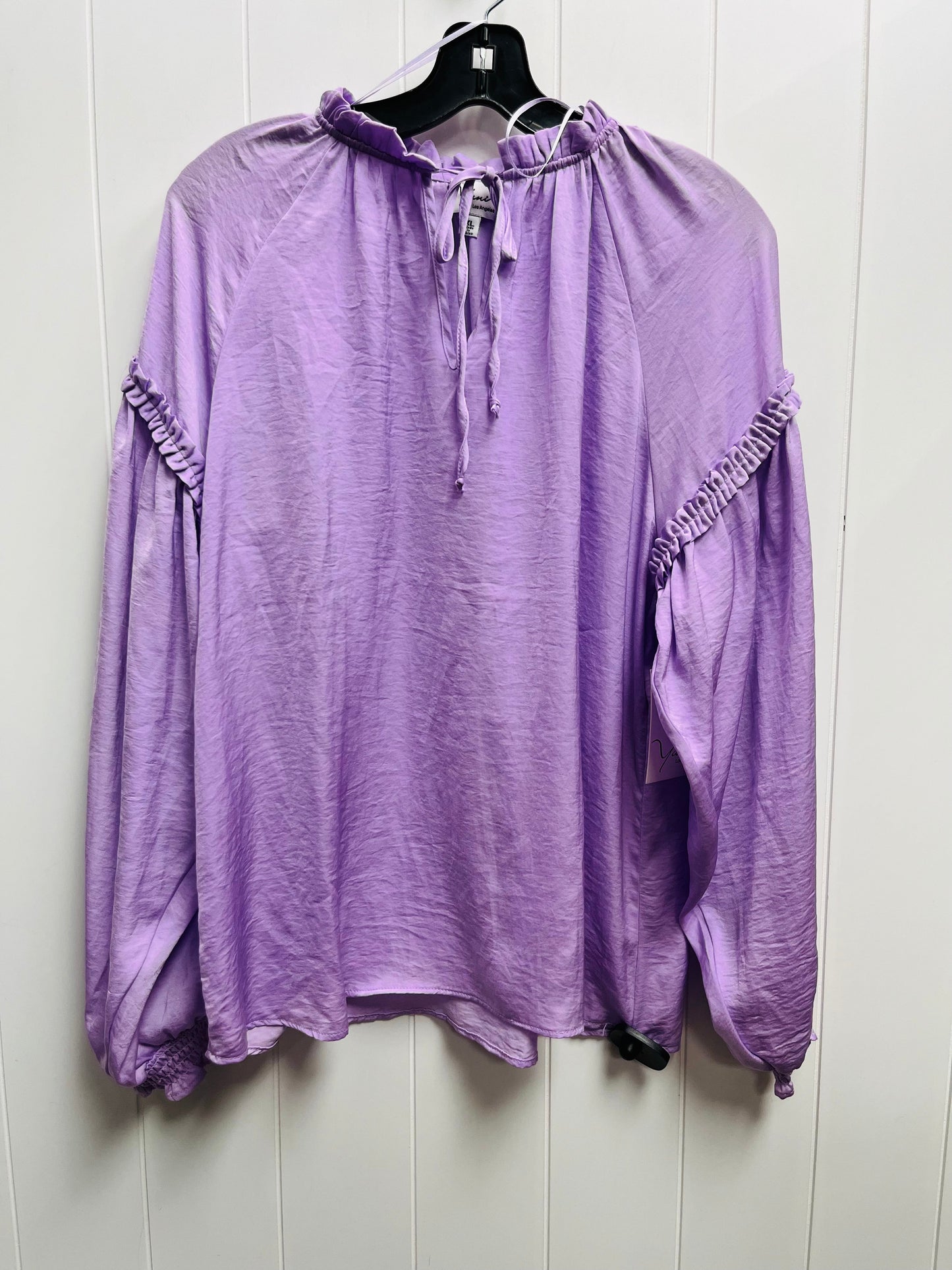 Top Long Sleeve By yuni In Purple, Size: Xl