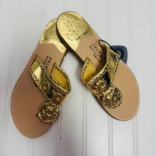 Sandals Flats By Palm Beach  In Gold, Size: 6