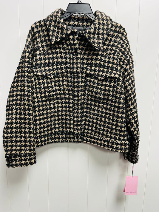 Coat Peacoat By Anthropologie In Black & Tan, Size: 1x