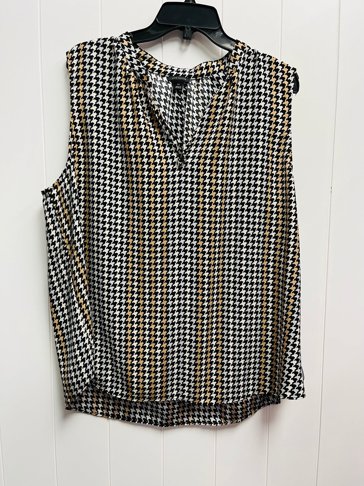 Top Sleeveless By Ann Taylor In Black & Brown, Size: Xxl