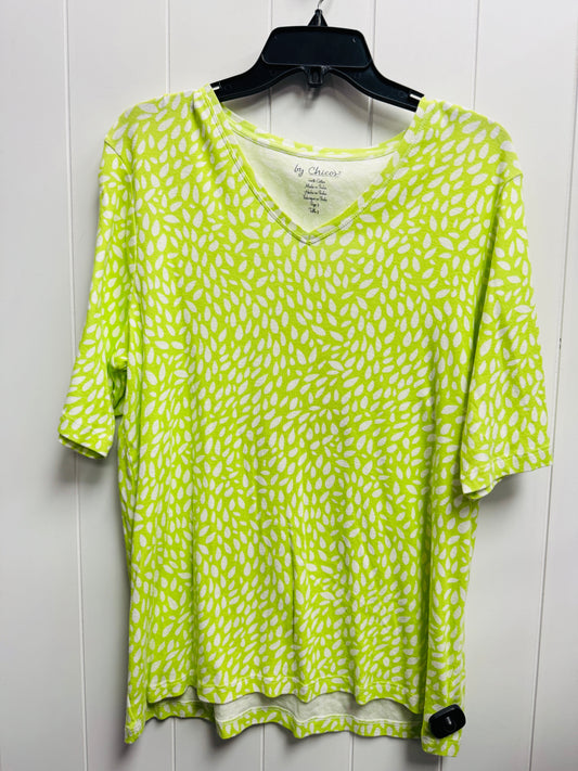 Top Short Sleeve By Chicos In Green, Size: Xl