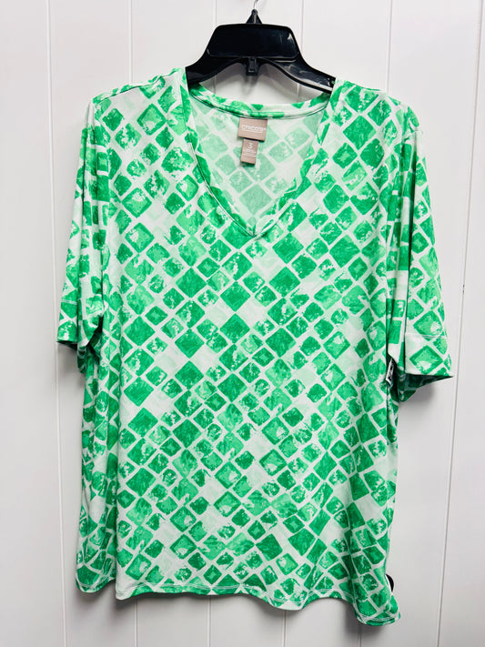 Top Short Sleeve By Chicos In Green , Size: Xl