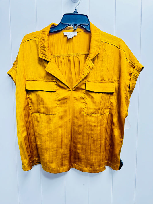 Top Short Sleeve By Rachel Zoe In Yellow, Size: Xl