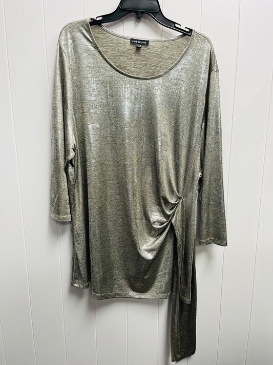Top Long Sleeve By Lane Bryant In Gold, Size: 3x