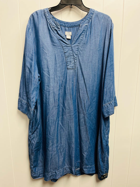 Dress Casual Short By Chicos In Blue Denim, Size: 1x