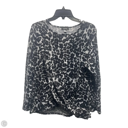 Top Long Sleeve By Alyx In Black & Grey, Size: M