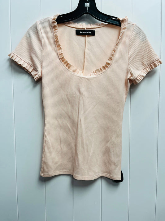 Top Short Sleeve By Reformation In Orange, Size: S