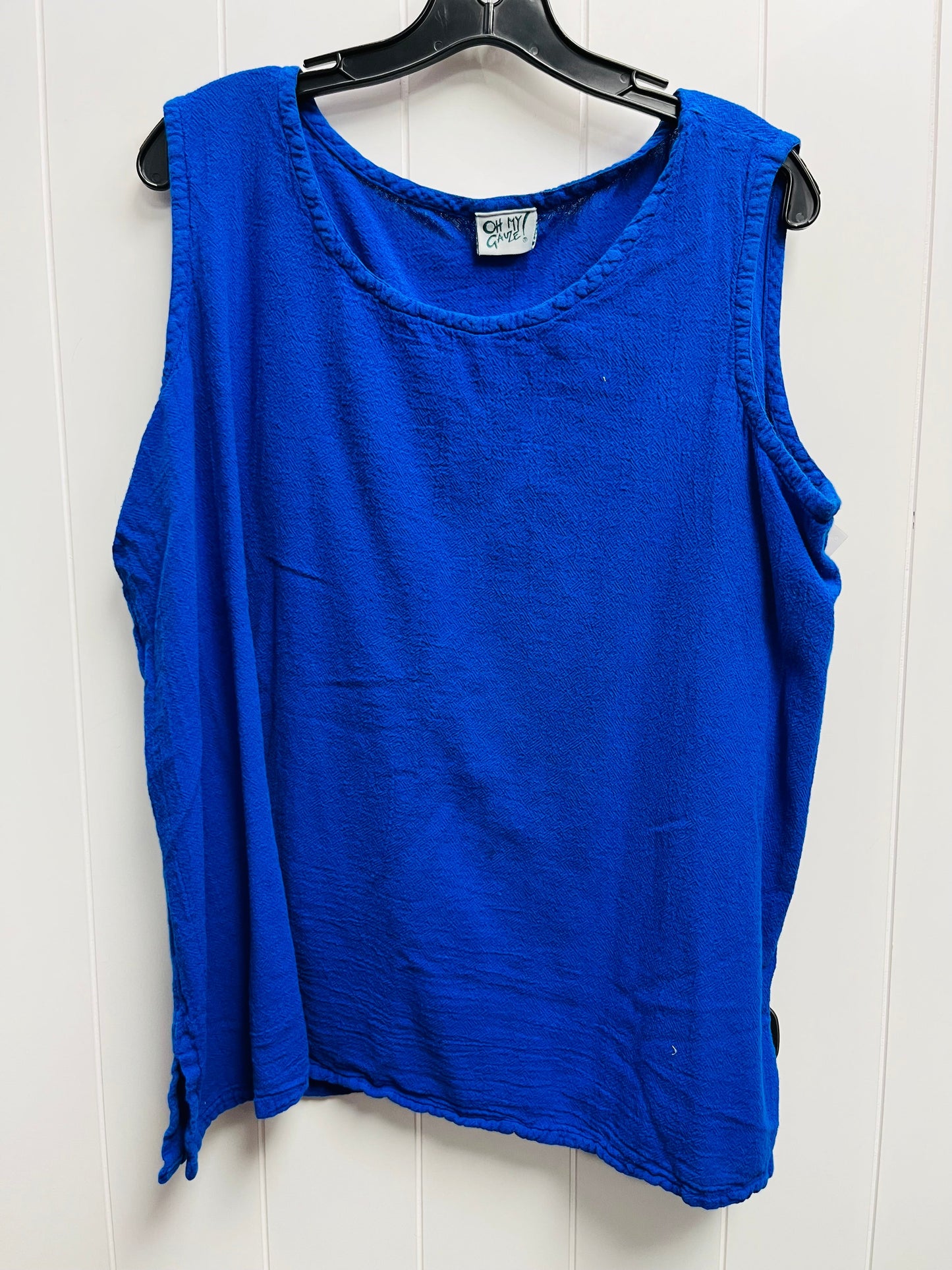 Top Sleeveless By Oh My Gauze In Blue, Size: 3x