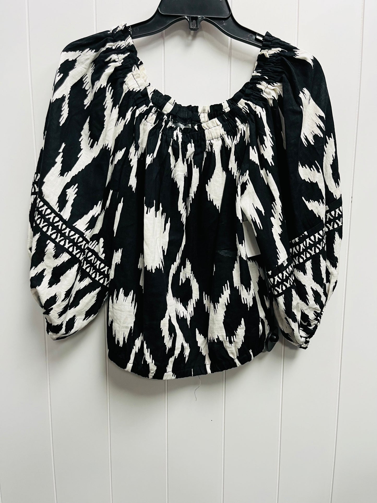 Top Long Sleeve By Rachel Zoe In Black & White, Size: S