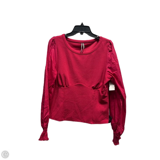 Top Long Sleeve By Anthropologie In Pink, Size: L