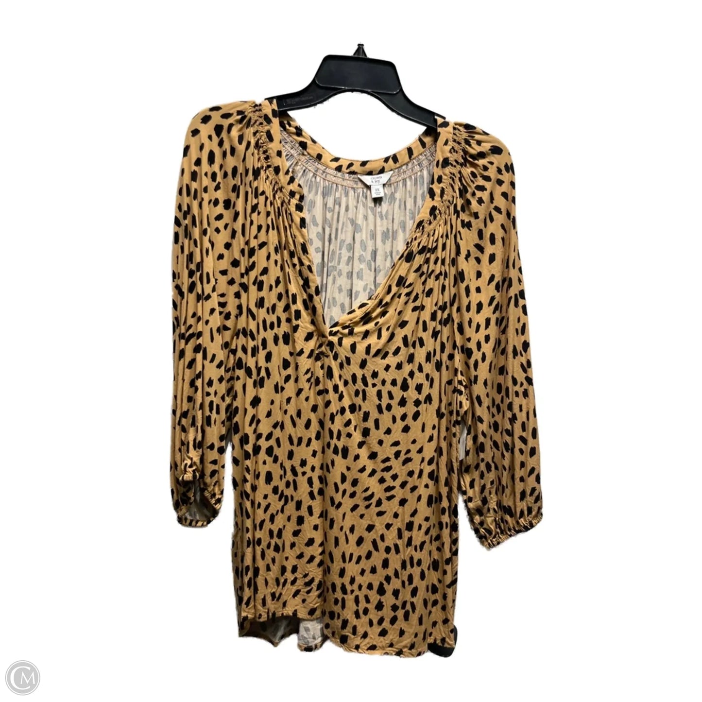 Top Long Sleeve By Crown And Ivy In Animal Print, Size: 2x