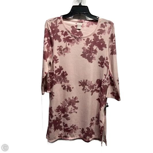 Tunic Long Sleeve By Chicos In Pink, Size: M
