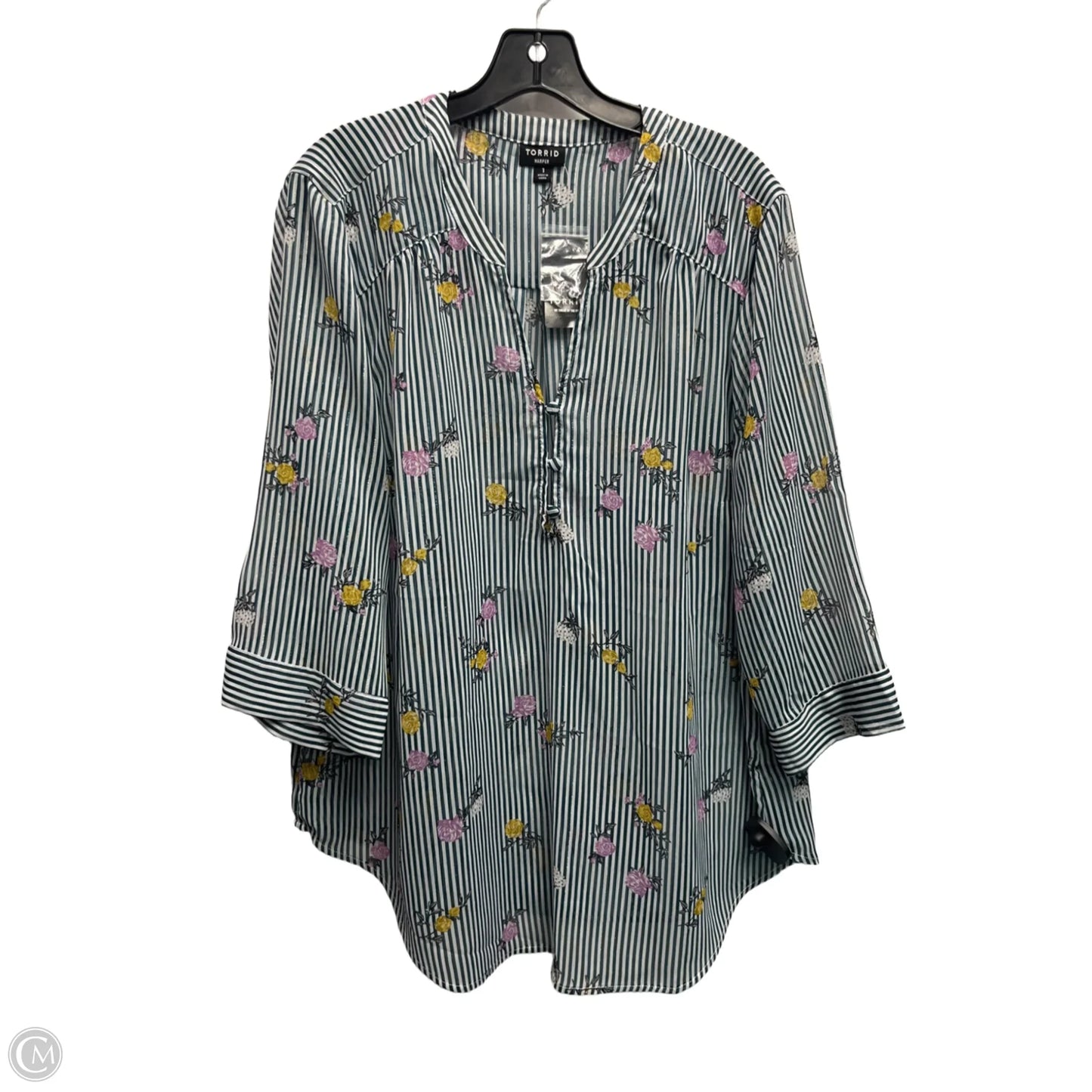 Top Long Sleeve By Torrid In Green, Size: 1x