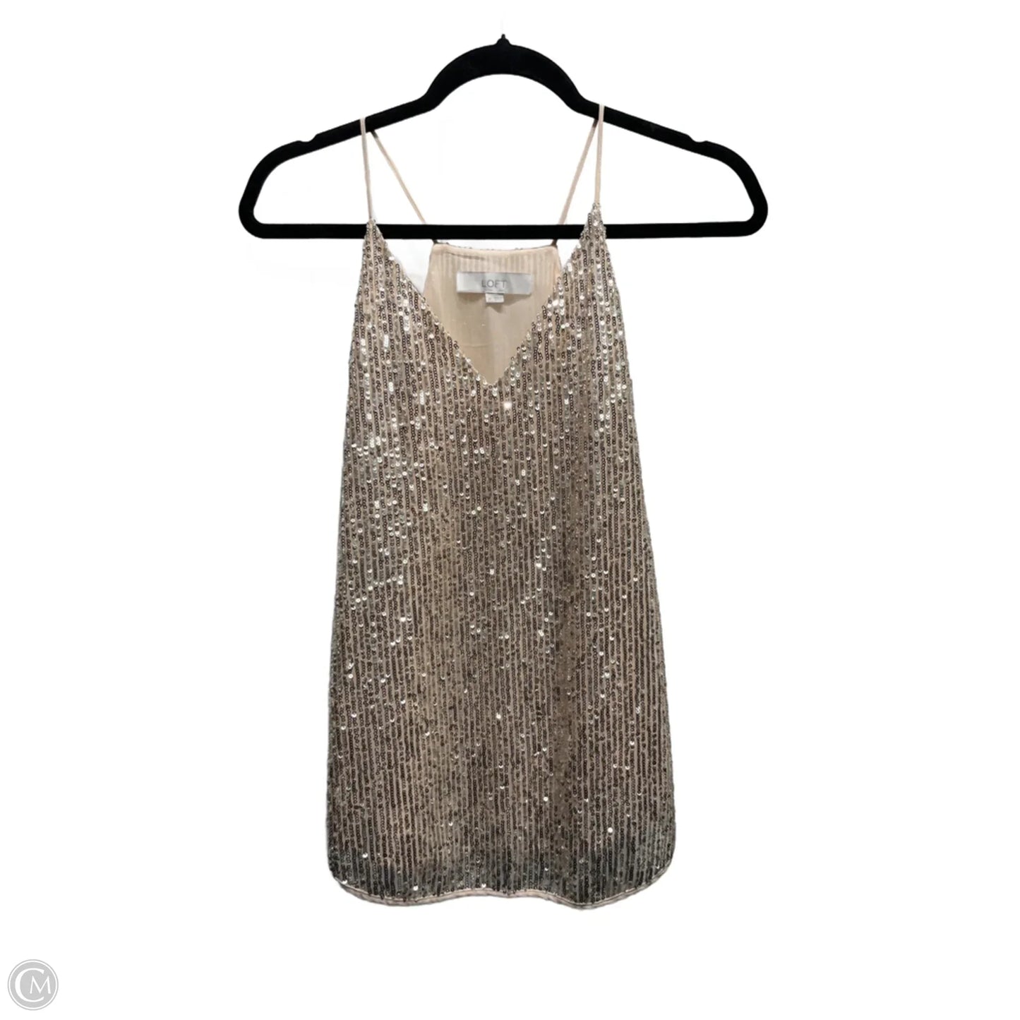 Top Sleeveless By Loft In Gold, Size: Xs