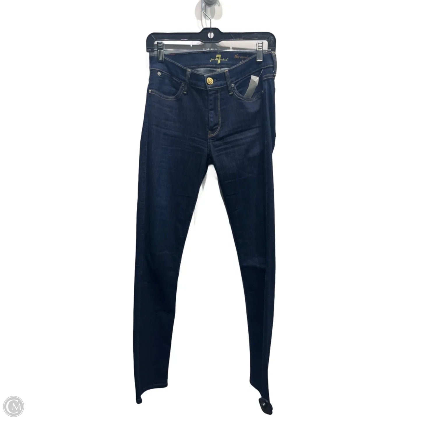 Jeans Skinny By 7 For All Mankind In Blue Denim, Size: 4