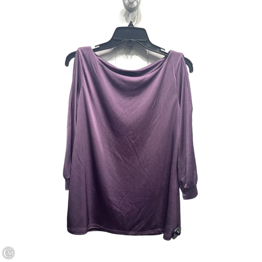 Top Long Sleeve By White House Black Market In Purple, Size: S