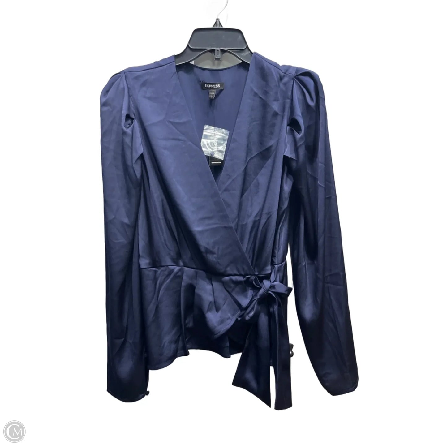 Top Long Sleeve By Express In Navy, Size: M