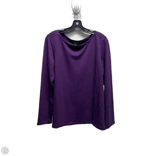 Top Long Sleeve Basic By Banana Republic In Purple, Size: L