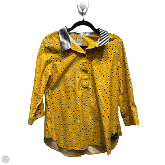 Top Long Sleeve By Chicos In Yellow, Size: S