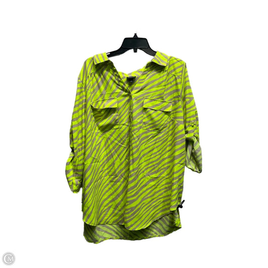 Top Long Sleeve By Torrid In Brown & Green, Size: 3x
