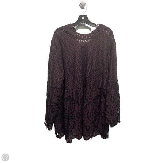 Top Long Sleeve By Lane Bryant In Black & Purple, Size: 1x