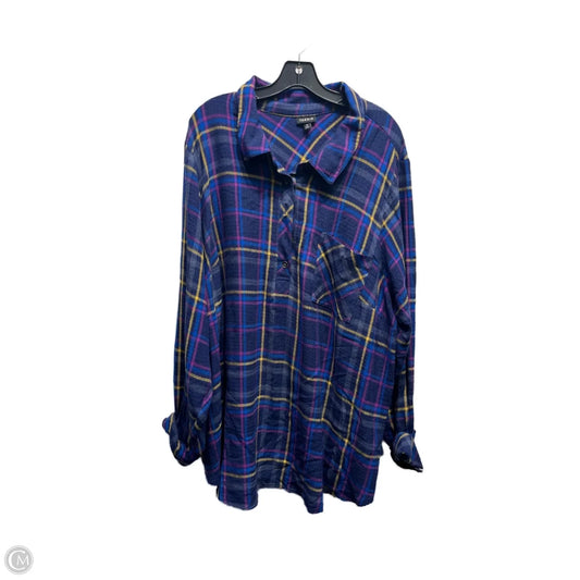Top Long Sleeve By Torrid In Blue & Yellow, Size: 4x