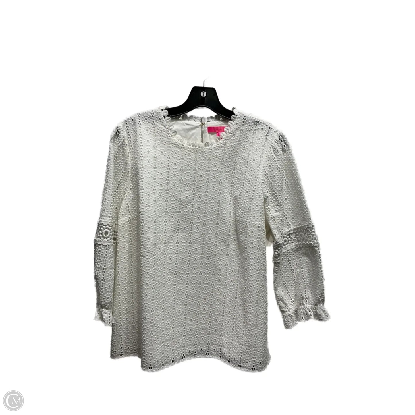 Top Long Sleeve Designer By Lilly Pulitzer In White, Size: S