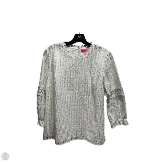 Top Long Sleeve Designer By Lilly Pulitzer In White, Size: S