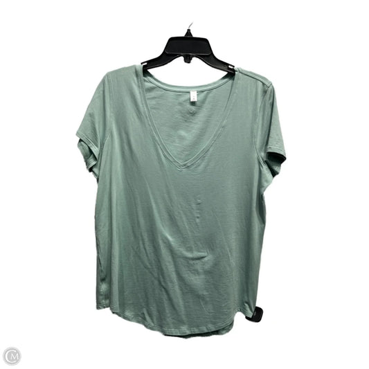 Athletic Top Short Sleeve By Lululemon In Green, Size: 10