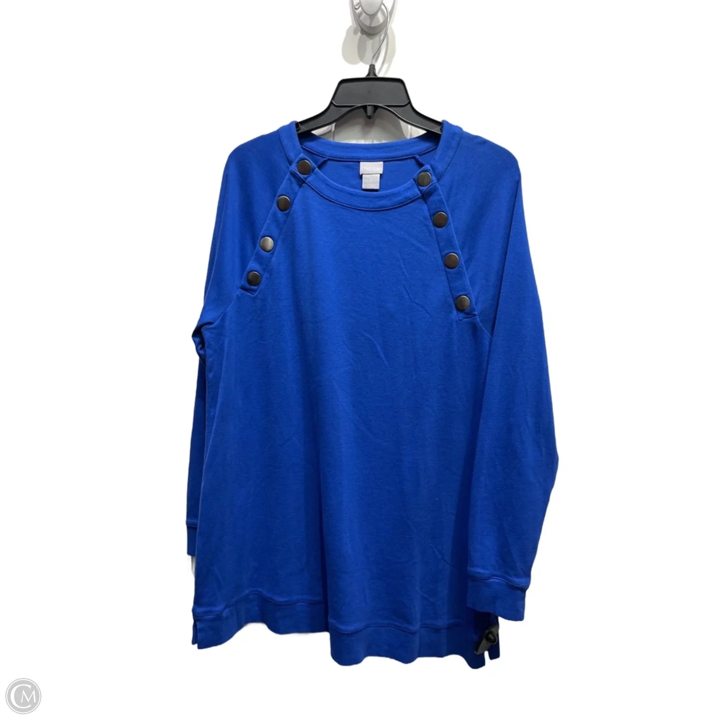 Top Long Sleeve By Chicos In Blue, Size: L