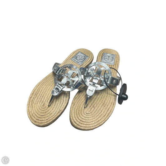 Sandals Designer By Tory Burch In Silver, Size: 7.5