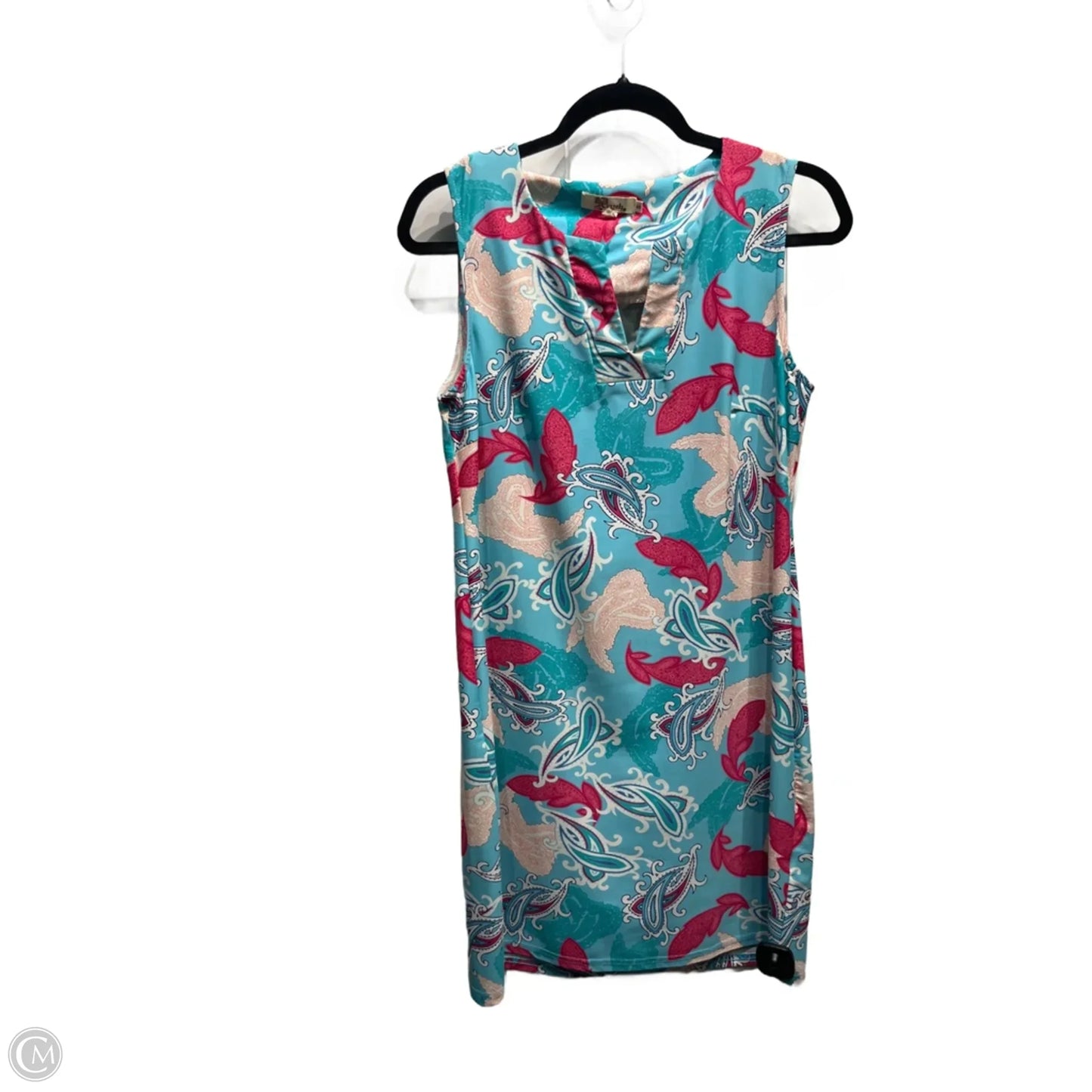 Dress Casual Short By Aryeh In Blue & Pink, Size: S