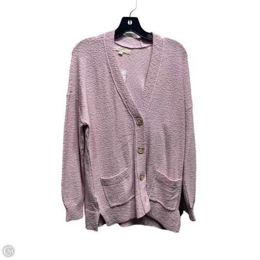 Sweater Cardigan By Loft In Purple, Size: S