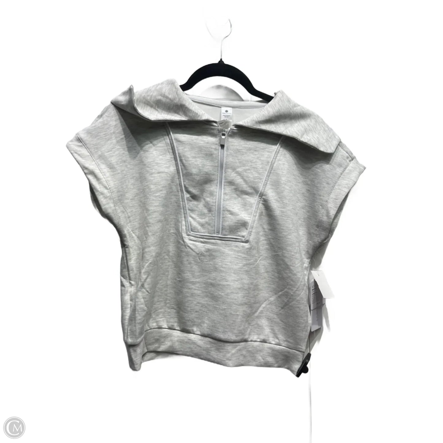 Athletic Top Short Sleeve By Yogalicious In Grey, Size: S