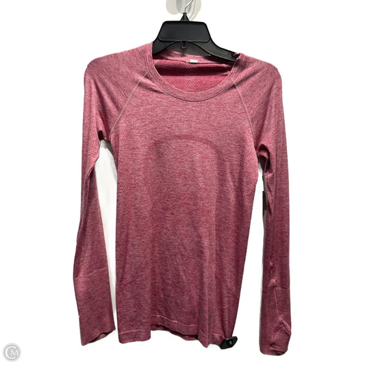 Athletic Top Long Sleeve Crewneck By Lululemon In Pink, Size: S
