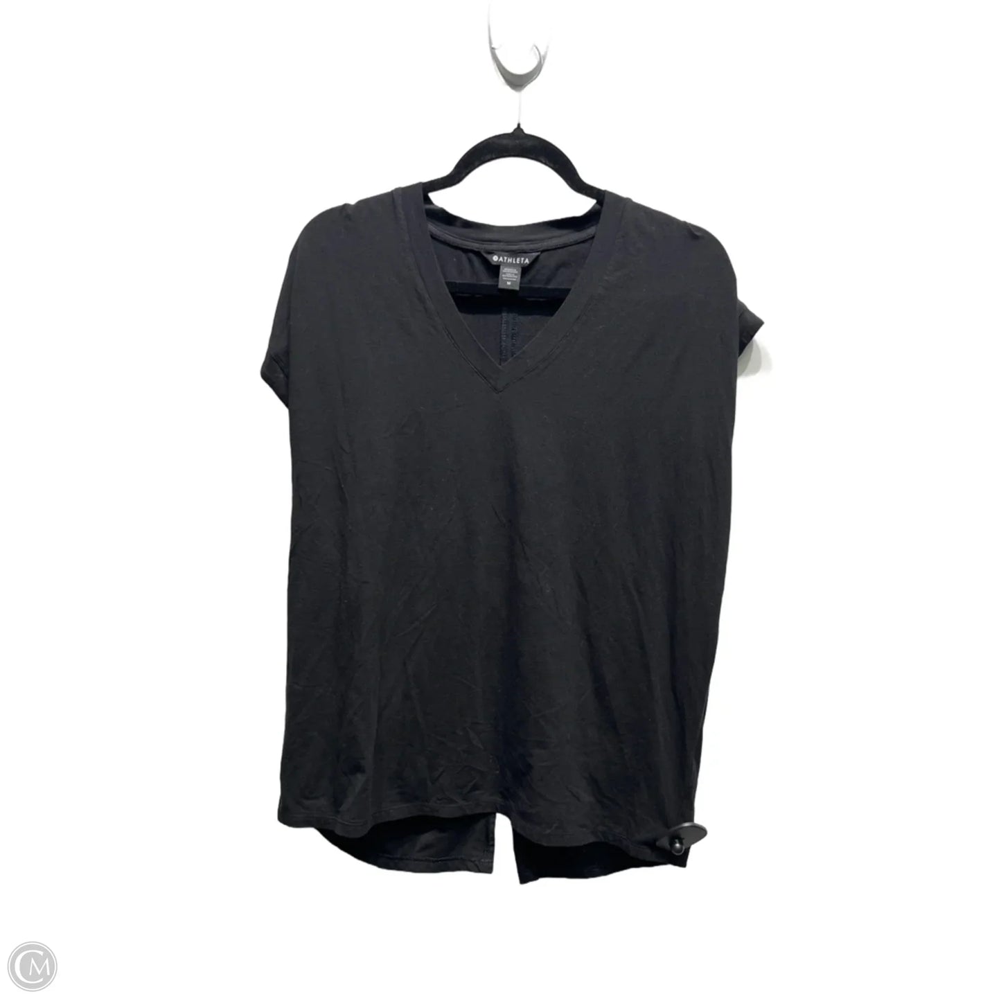 Athletic Top Short Sleeve By Athleta In Black, Size: M