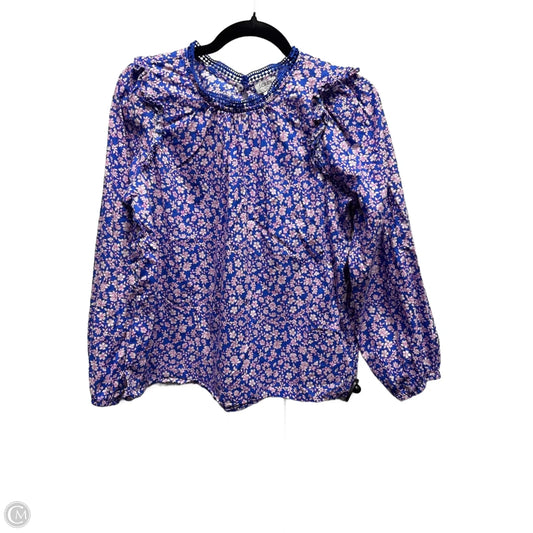 Top Long Sleeve By J. Crew In Blue & Purple, Size: M