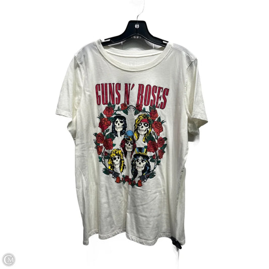 Top Short Sleeve Basic By Clothes Mentor In Red & White, Size: L