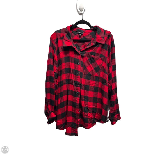 Top Long Sleeve By Torrid In Black & Red, Size: 3x