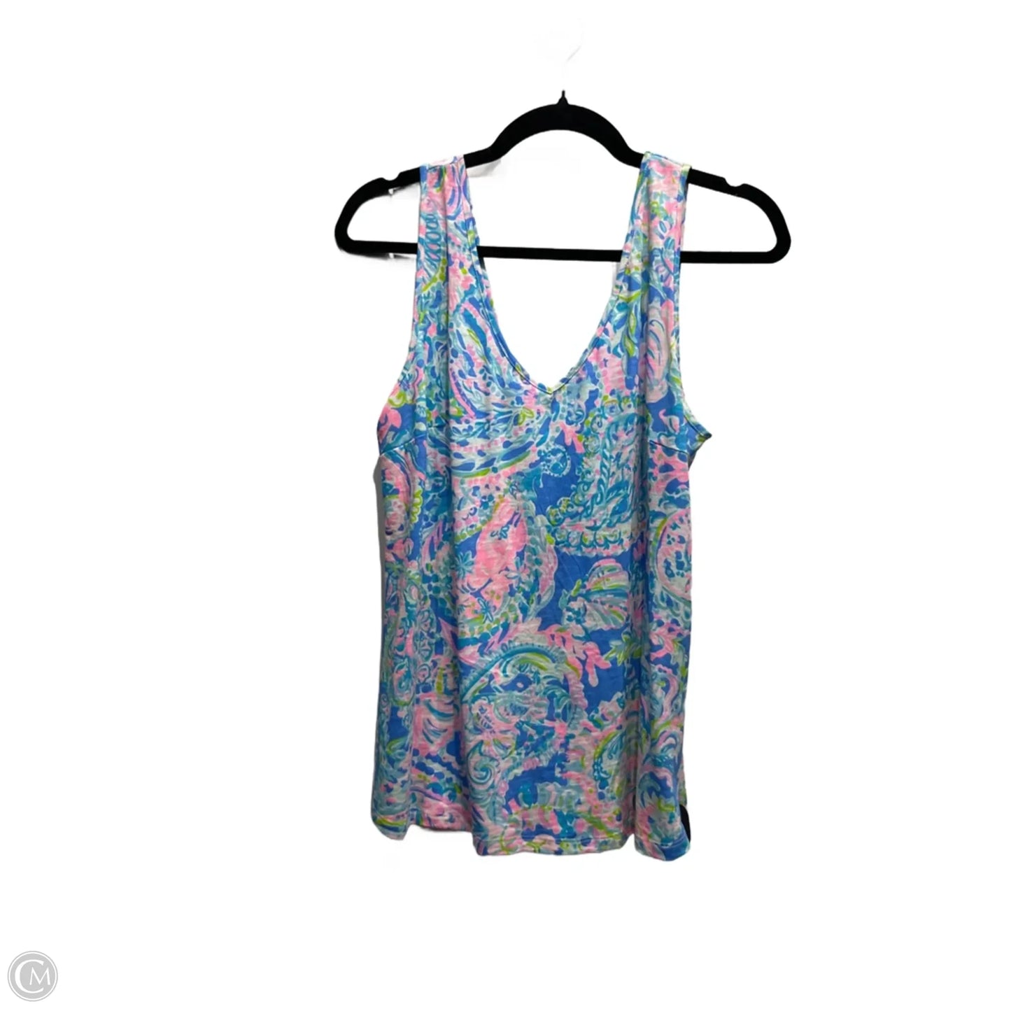 Top Sleeveless Designer By Lilly Pulitzer In Blue & Pink, Size: M