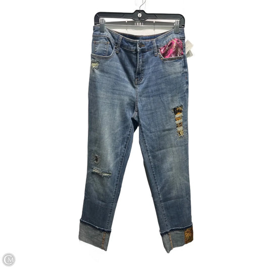 Jeans Straight By Chicos In Blue Denim, Size: 8