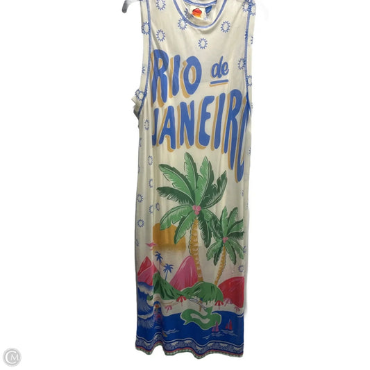 Dress Casual Maxi By Farm Rio In Blue & Cream, Size: Lp