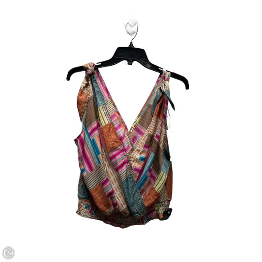 Top Sleeveless By Rose And Olive In Orange & Pink, Size: L