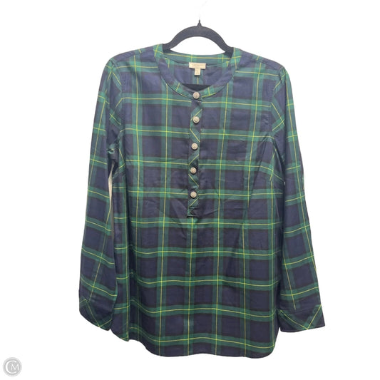 Top Long Sleeve By Talbots In Blue & Green, Size: M
