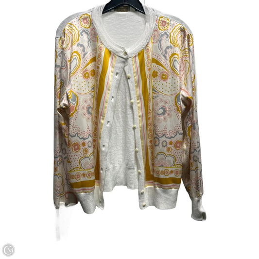 Sweater Cardigan By Ted Baker In Cream & Yellow, Size: M