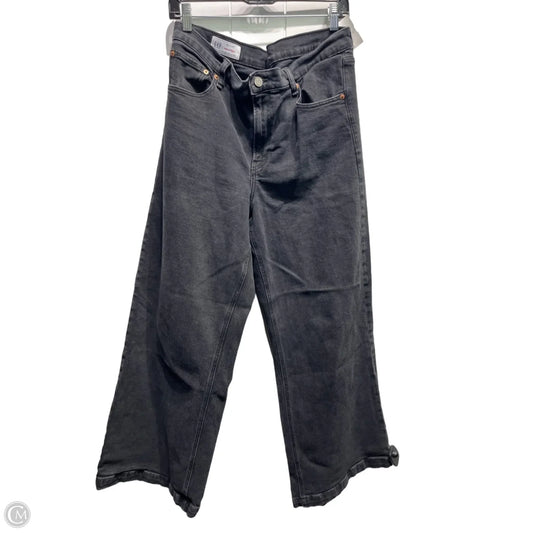 Jeans Wide Leg By Gap In Black Denim, Size: 14